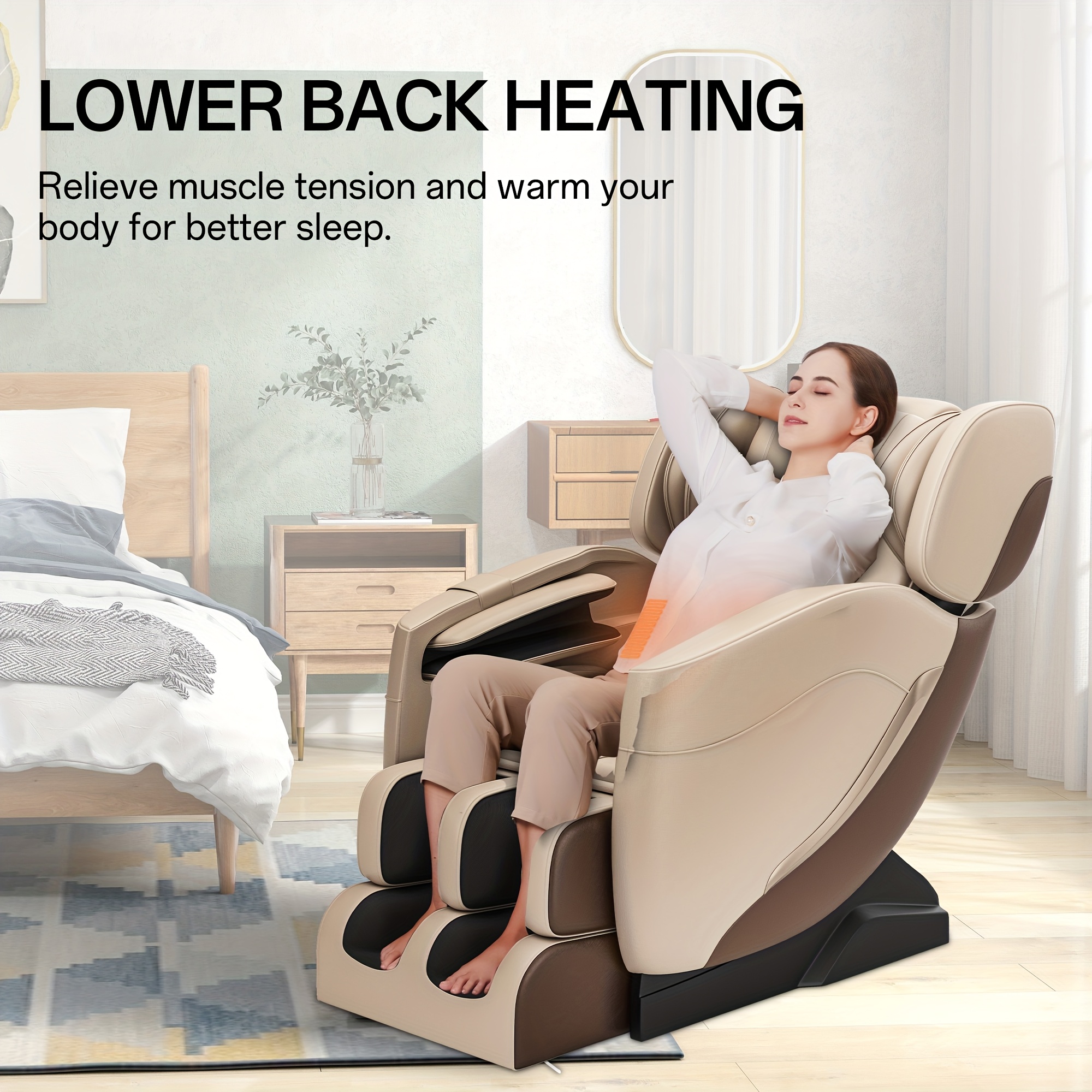 ss05 zero gravity full body massage chair with heat 6 auto manual   8   massage rollers ideal for neck back hips and   massage fathers day and mothers day gifts for the elderly Product details 9