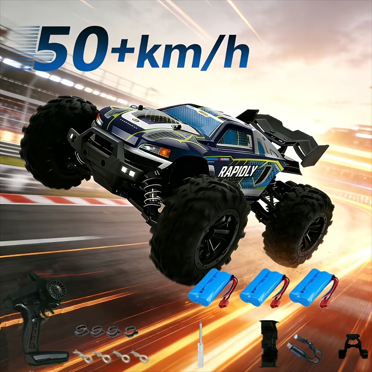 Image of 1:16 Scale 16101 Model 50 Km/ New Carbon Brush 4wd Remote -road Car -grade Racing Toy Gift
