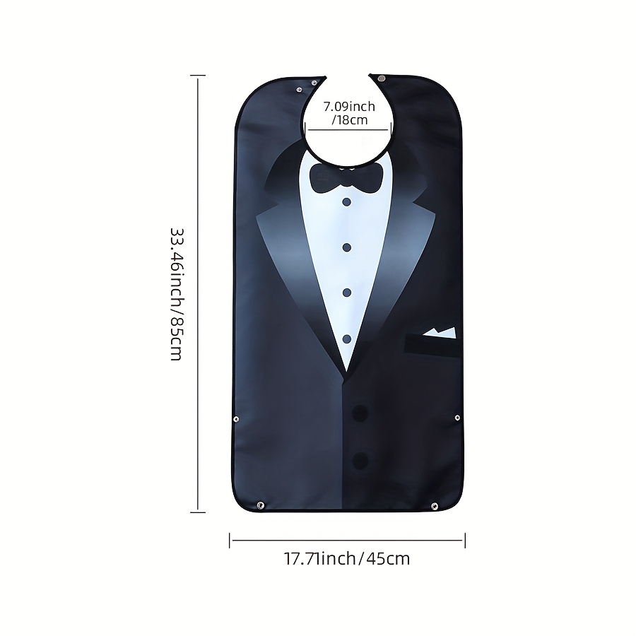 Image of Men' Bib, Suit Series, Machine Washable, Hem Foldable Into Pocket, Clothing Protector, , Suitable For Daily Use By Middle-aged And And Needing Care, Holiday Gifts, Style