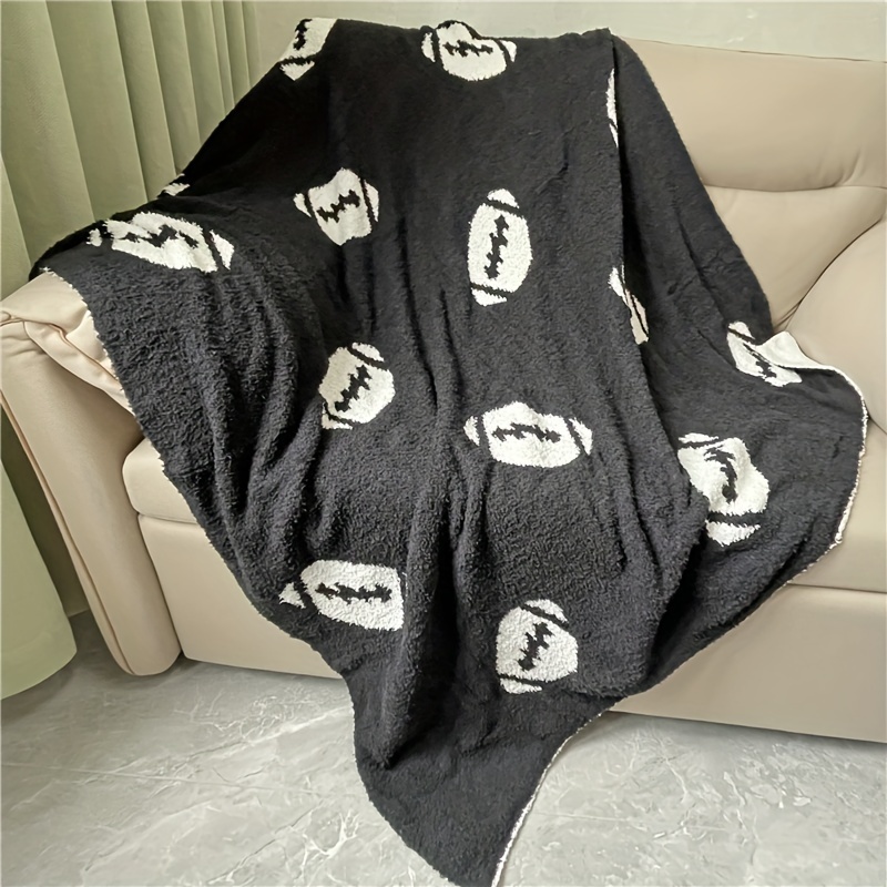 

Comfort Blanket Perfect Lightweight Bedding, Soft, Warm And Plush Rugby Sports Blanket, Perfect For Bed Sofas (black)