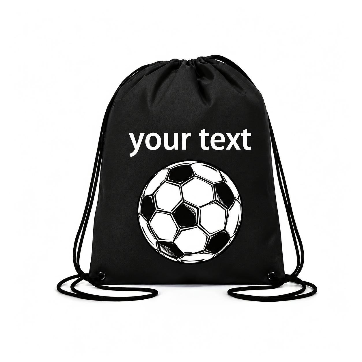 TEMU Customizable Text Football Pattern Drawstring Backpack, Easy Sporty Style Bag With Drawstring Closure, Personalized Name Customization , Durable