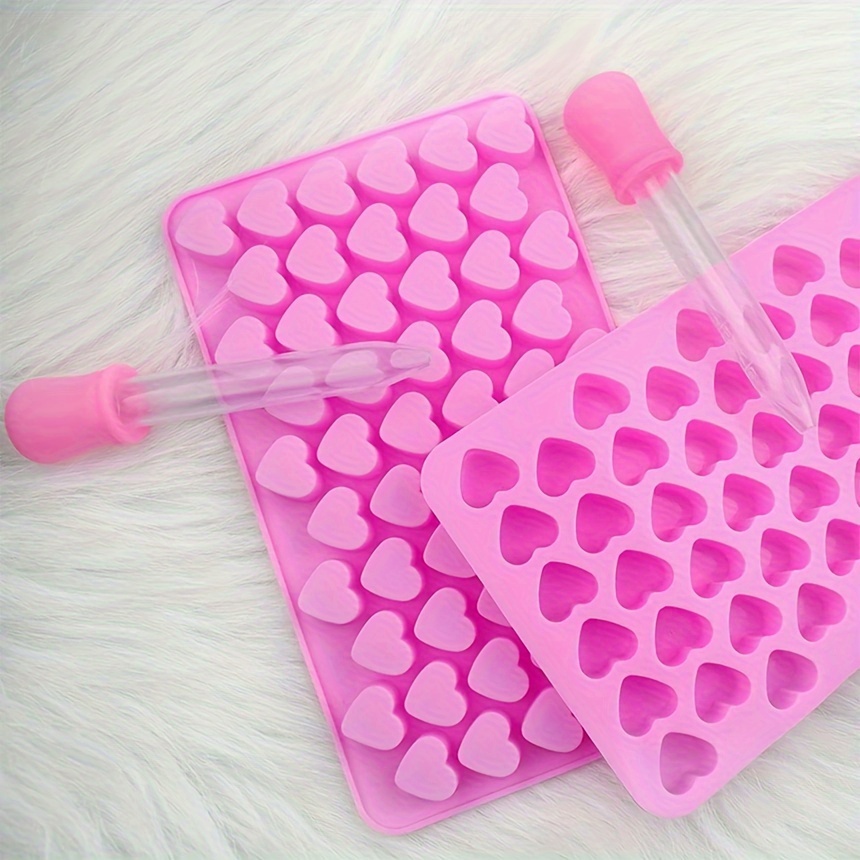 

1pc/2pcs Silicone Heart-shaped Mold Set With Dropper, Oval Shape For Soap, Wax, Resin Crafting, Making Mold