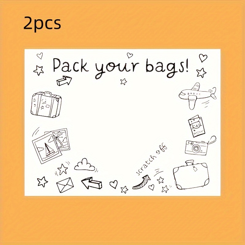 Image of 2pcs Packing Surprise Travel , Surprise Holiday Cards, Travel, Vacation Gift Scratch Surprise, Gift For Her
