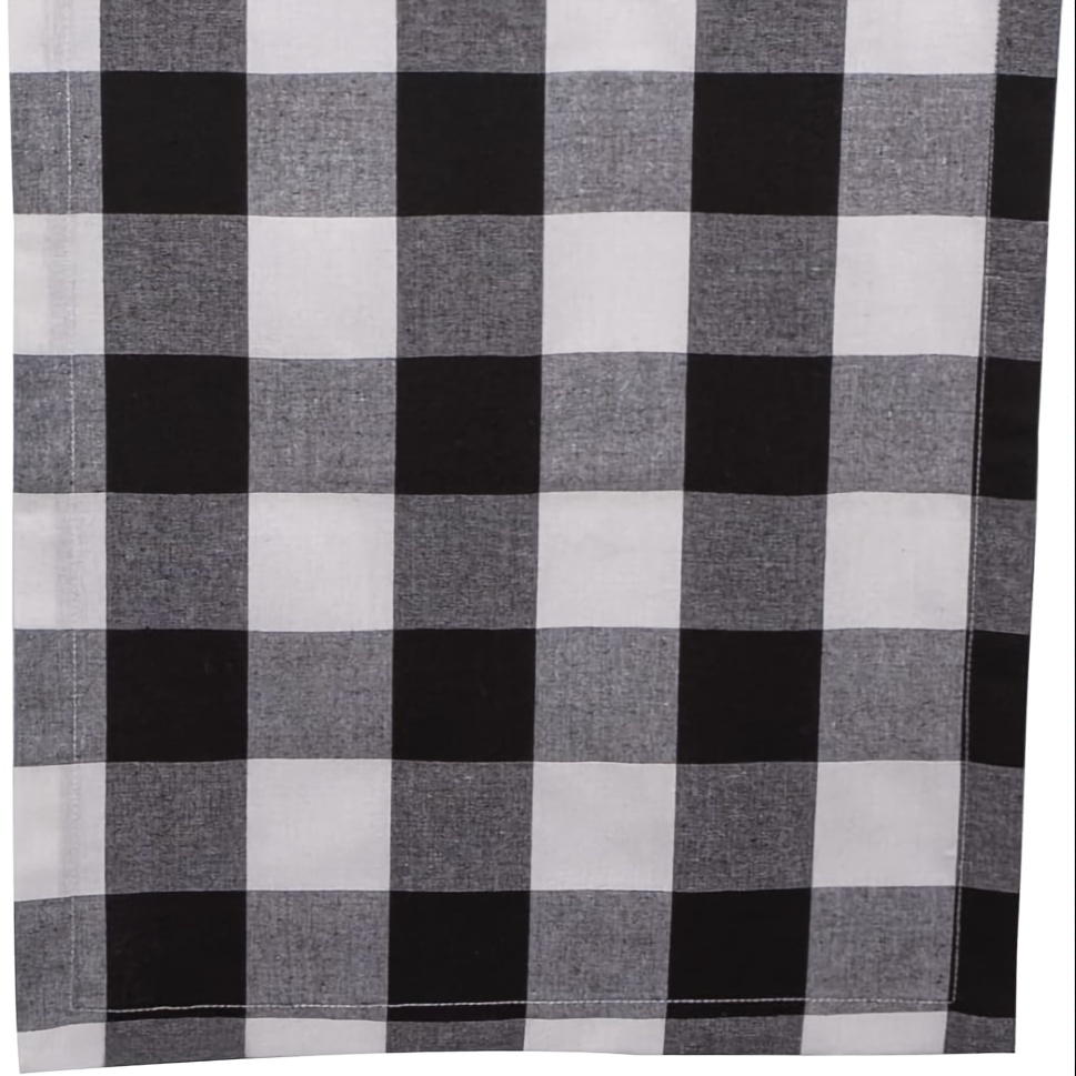 

Linen Buffalo Check Table Runner - Woven 100% Linen Rectangular Table Runner For Dining Room, Style, In 13x48, 13x72, 13x108 Inches - Single Pack