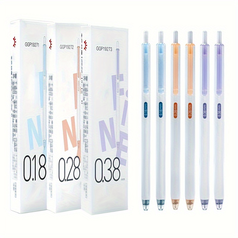 

Pens, 0.18mm/0.28mm/0.38mm, Quick-dry, Retractable, Lightweight, Liquid Ink, Plastic Material For Students And Office Use