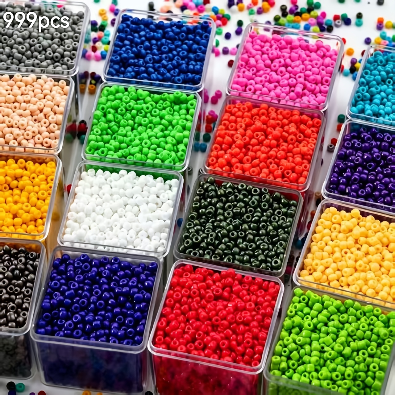TEMU 999pcs Czech Glass Seed Beads 3mm Clothing Decoration Additions, Handmade Jewelry Making Materials, Craft Supplies, Room Decor, Art, Necklace,