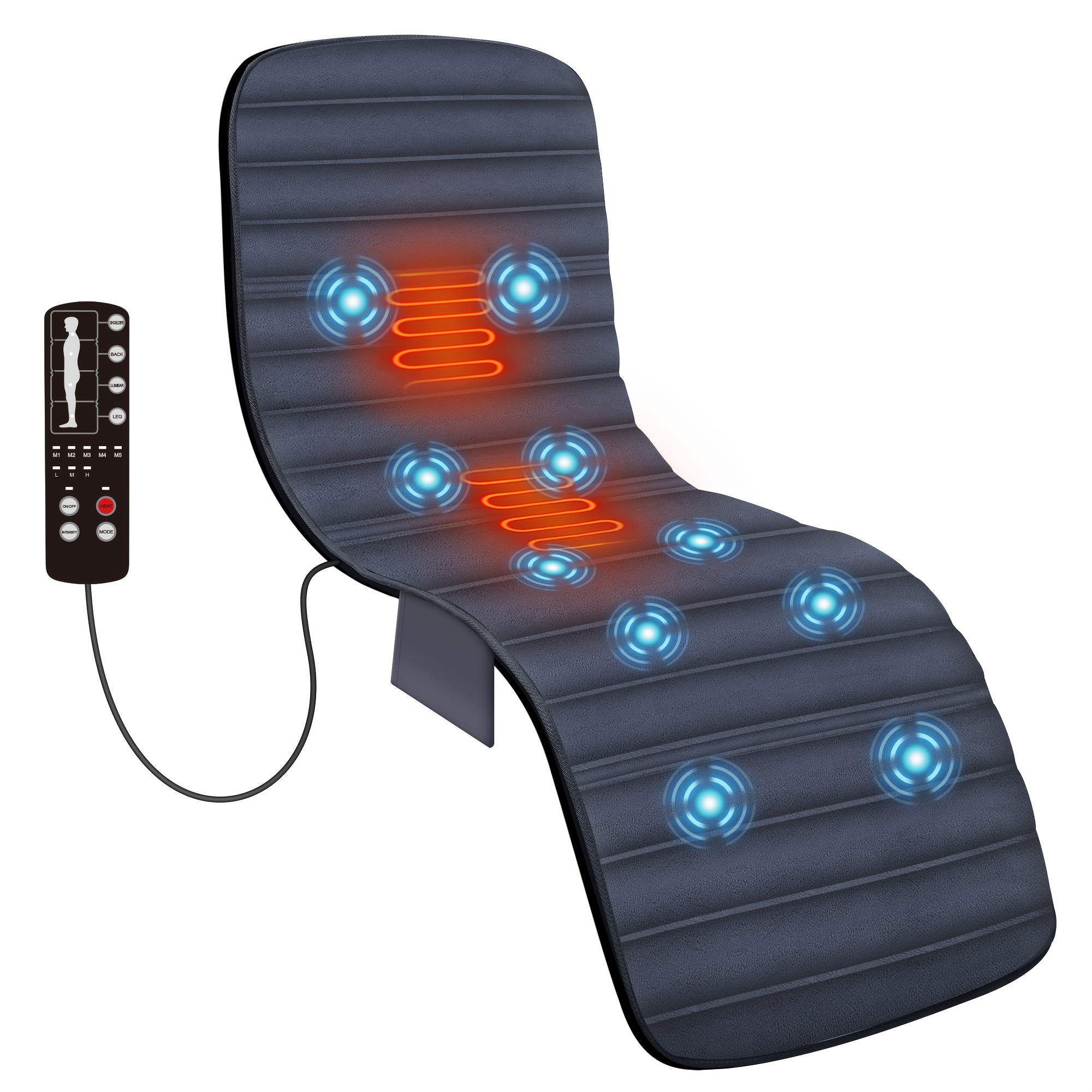 

Comfier Full Body Massage Mat Pad With Heat, Chair Pad With 10 Vibration Motors & 2 Heating Pad With Auto Shut Off, Pad