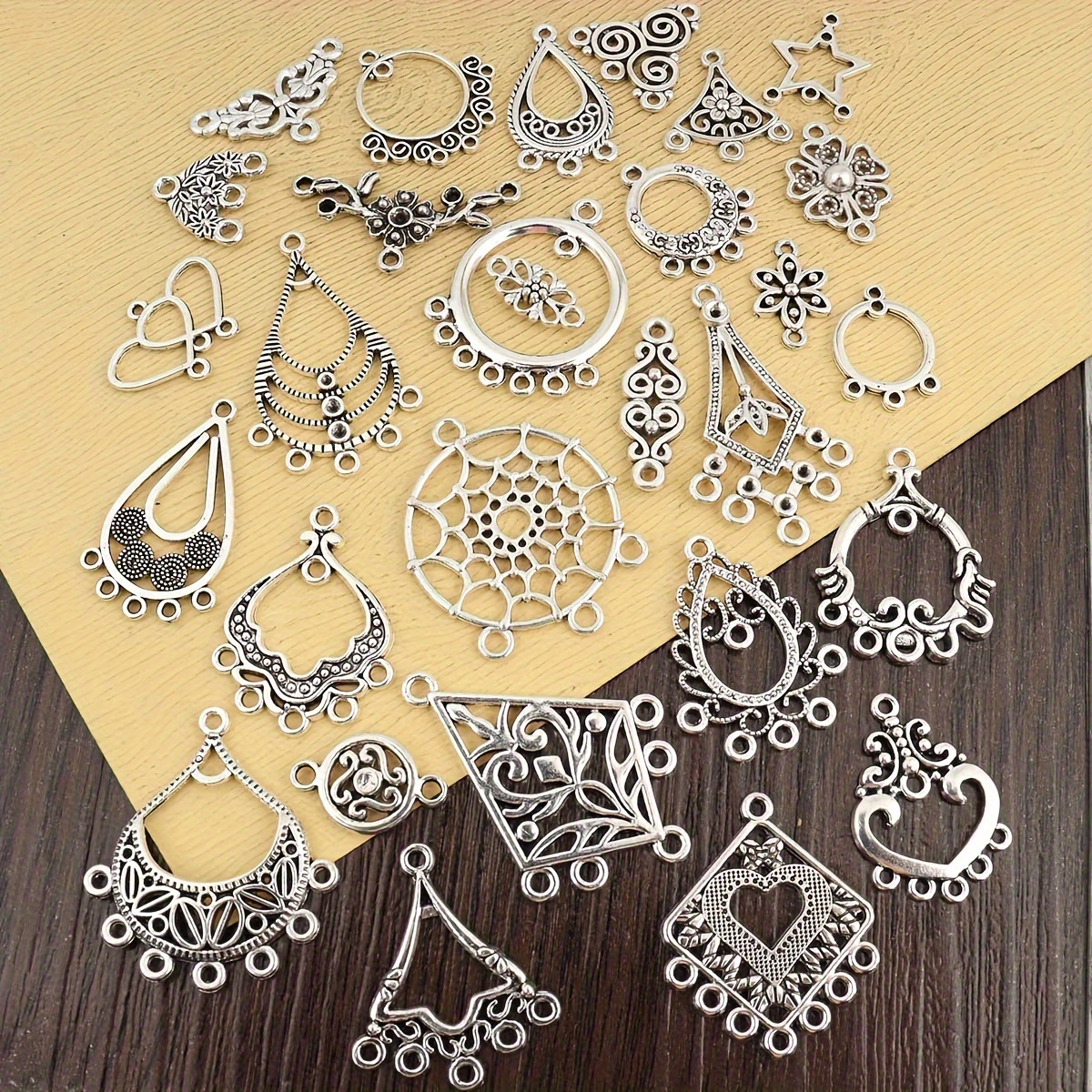 

40pcs Zinc Alloy Material Connectors, Assorted Varieties, Ideal Accessories For Necklace Bracelet Keychain Jewelry Making
