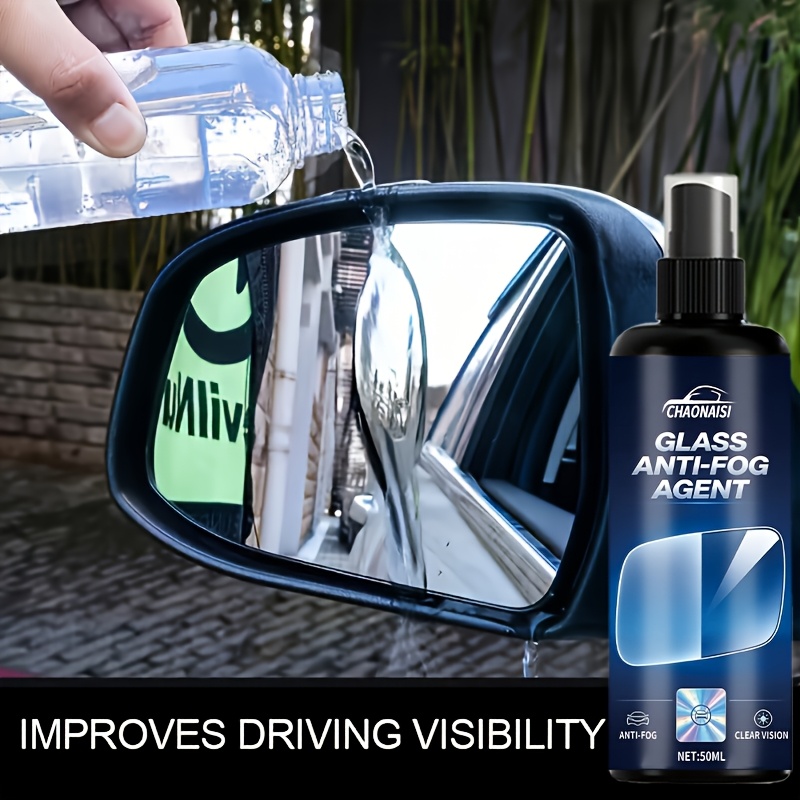 TEMU Car Window, Motorcycle Helmet, Windshield And Interior Glass Spray 50ml, Nano Transparent Vision , Mirror Quick Drying Liquid Spray, Glass Water