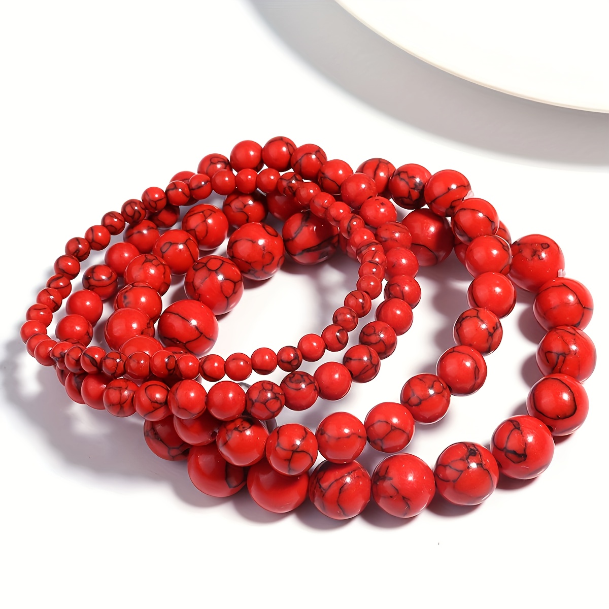 Vintage Chinese Style Couple's Red Bracelets Set