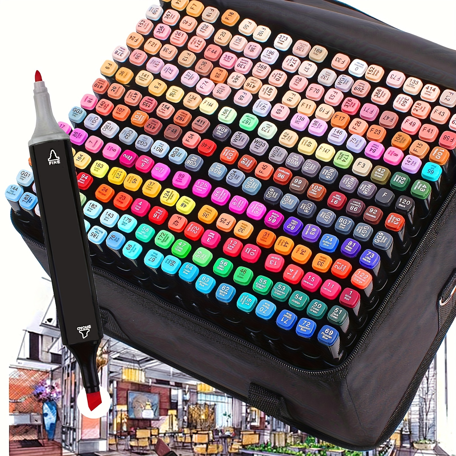 

100pcs Dual-tip Markers - For Drawing, Coloring & Writing On Surfaces - Ideal Gift For Artists And Sketchers