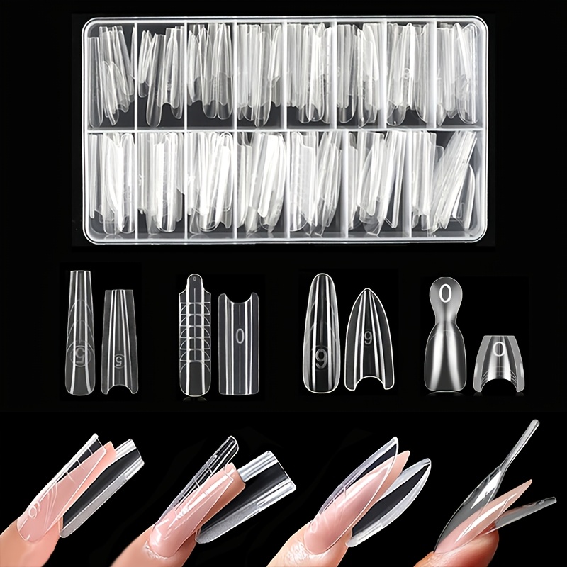 TEMU 228pcs Sandwich Quick Extension Combination Nail Mold Set, Various Shapes And Lengths, Suitable For Home Nail Salons, No Deformation, No Gel