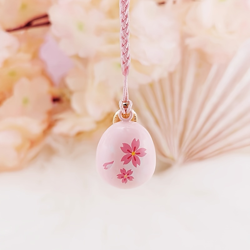 

Charming Pink Music Water Sound Bell With Cherry Blossom Design - Perfect Mother's Day Gift - Keychain, Phone Chain, Bag Charm