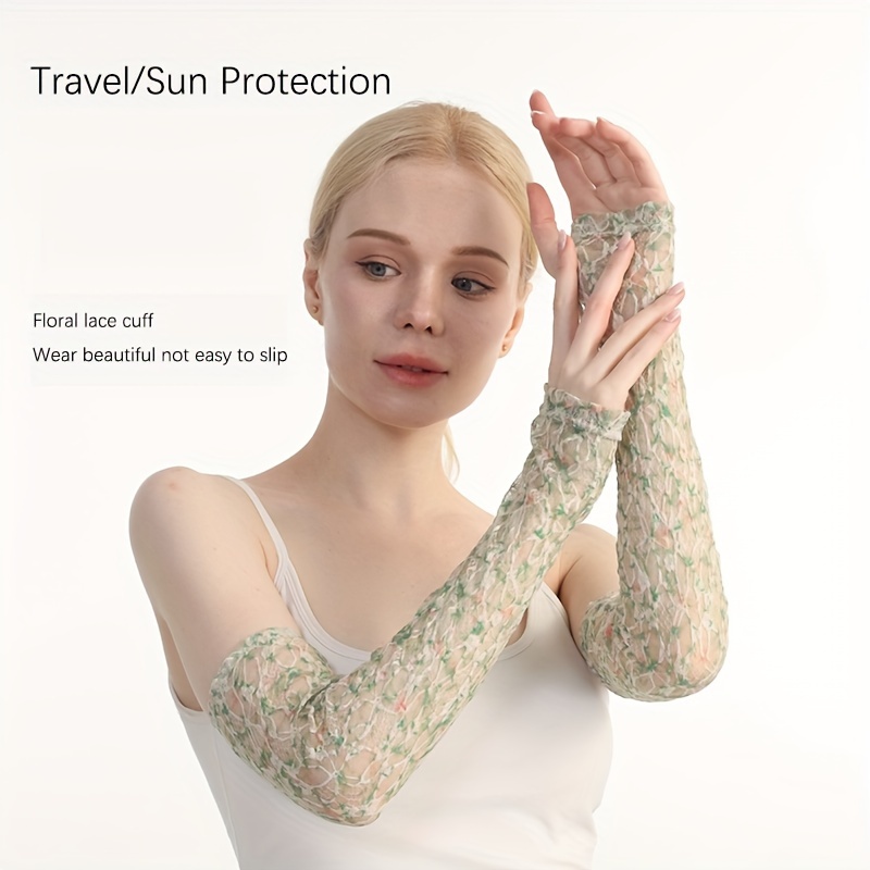 Manchons De Bras En Dentelle – Protection UV, Respirants, Rafraîchissants, élastiques, Pour Sport Ou Quotidien – 1 Paire