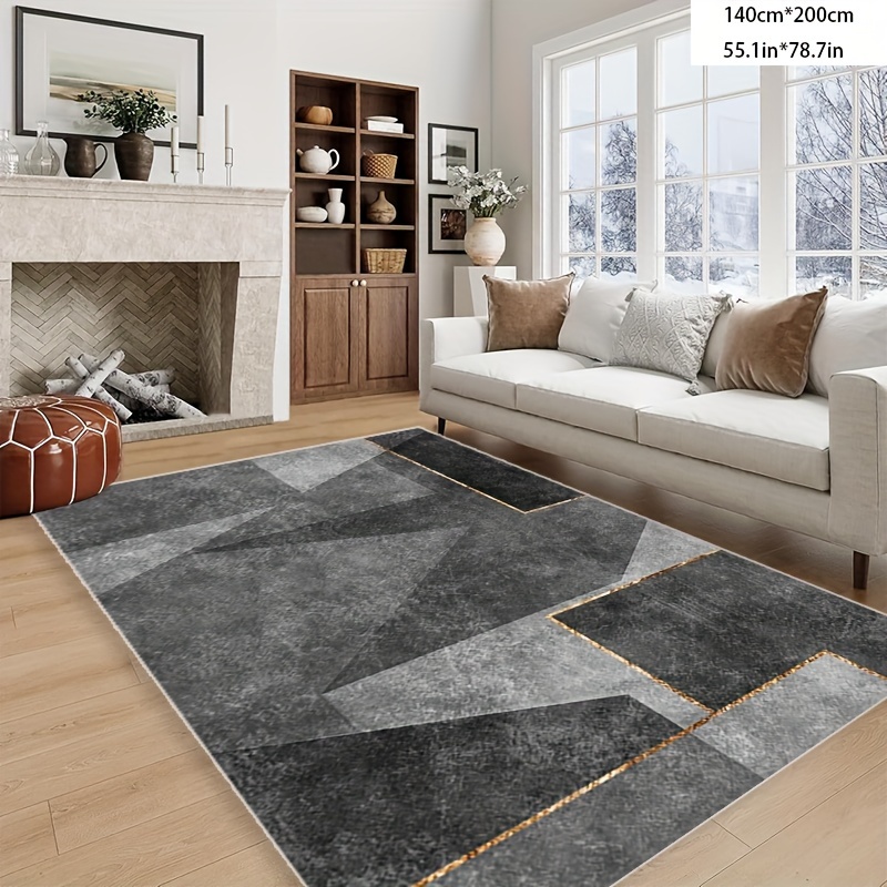 

Soft & Washable Bohemian Farmhouse Area Rug - Neutral Gray, Non-slip, Stain Resistant For Living Room, Bedroom, Dining - Machine Made Polyester, Low Pile