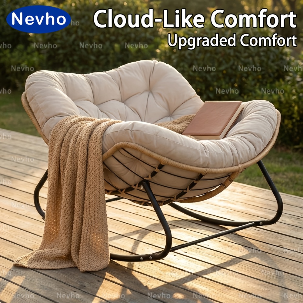 oversized outdoor lounge chair nest lounge chair with cushion   relaxation     balcony outdoor spaces must have for   ideal housewarming gift