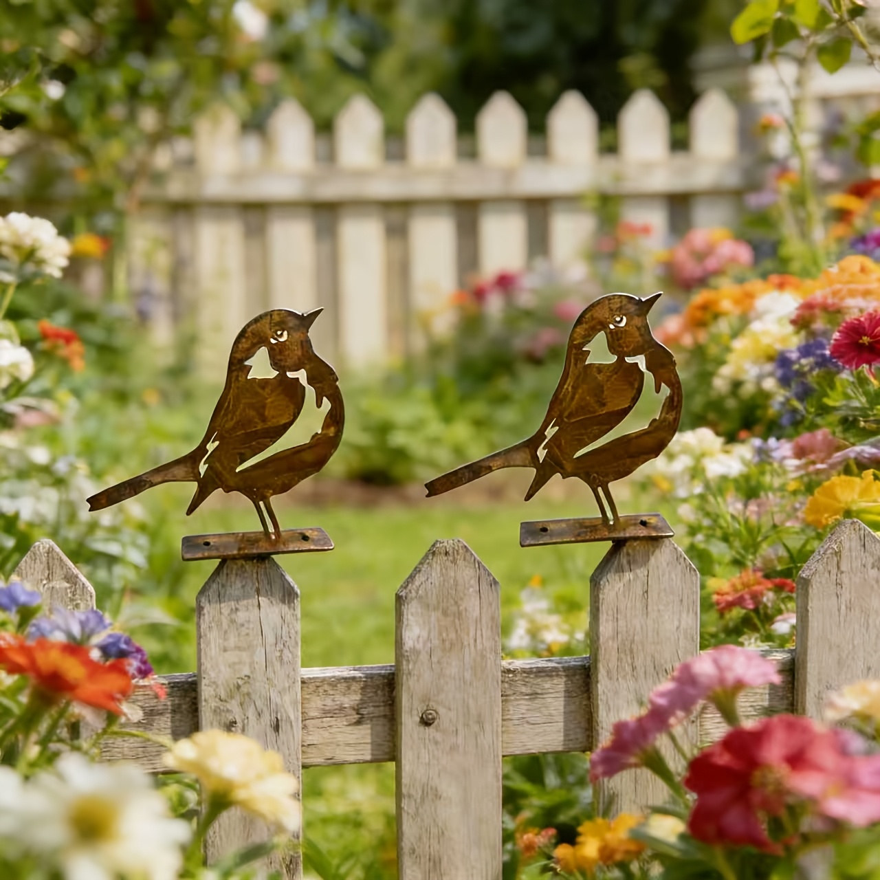 Rusty Metal Bird Decorations | Decorative Outdoor Garden Real Bird Statue, Installable On Trees, Theme Decor For Thanksgiving