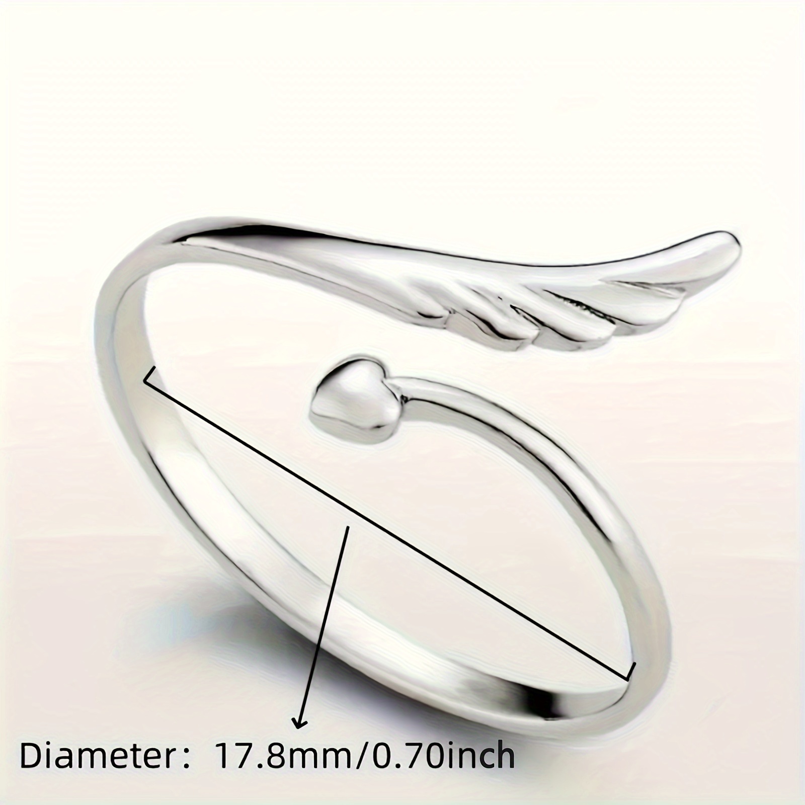 1pc, Simple Angel Wing Open-ring Design, Adjustable Size Ring, Suitable for Pairing with Outfits, for Daily Wear, Parties, Weddings, Etc., a Women's Jewelry Gift