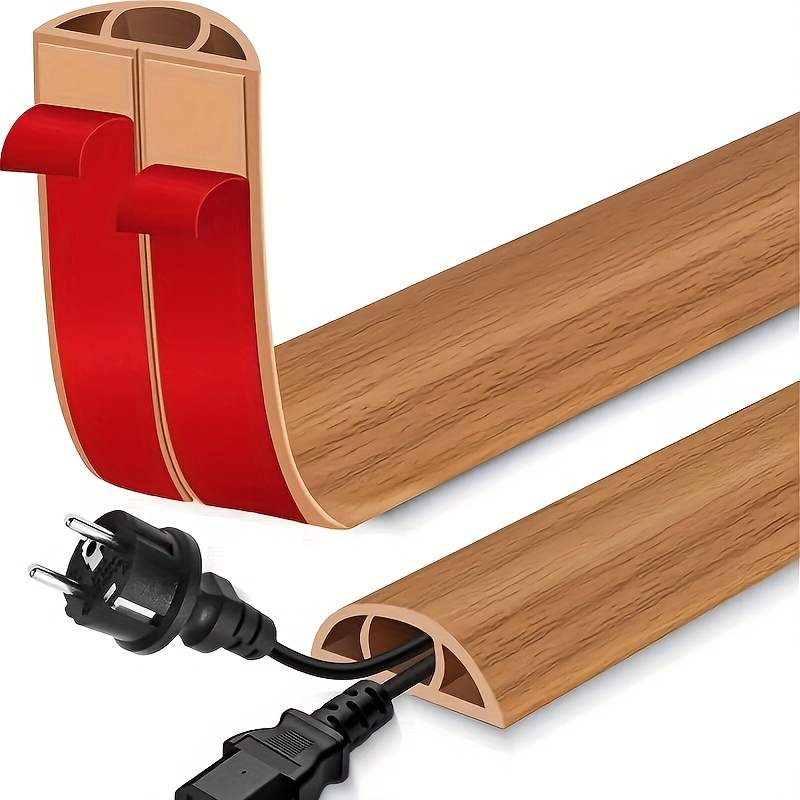 TEMU 1pc /118.11inch Floor Cord Cover Self-adhesive Cable Concealer, Floor And Cord Protector With Optional Sizes Of 1m, 2m, Or For Cable Management