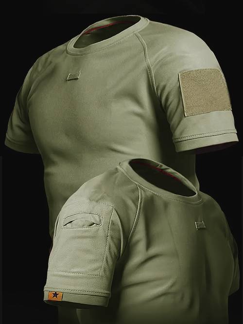 camiseta táctica de rápido para hombre, , casual para exteriores, que absorbe la humedad, transpirable, elástica, de cuello y manga corta