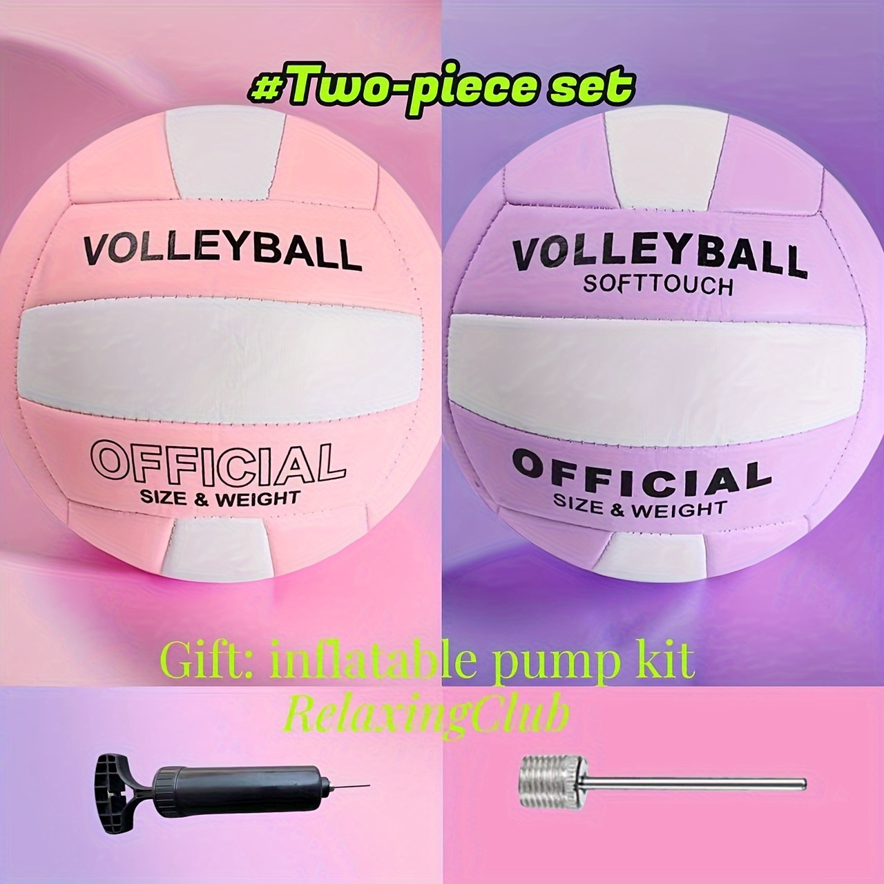 

Pvc Volleyball Set For Adults, 2- - Official Size And Weight Volleyballs For , , , And - Includes Inflatable Kit - For Christmas, Halloween, New In And Purple