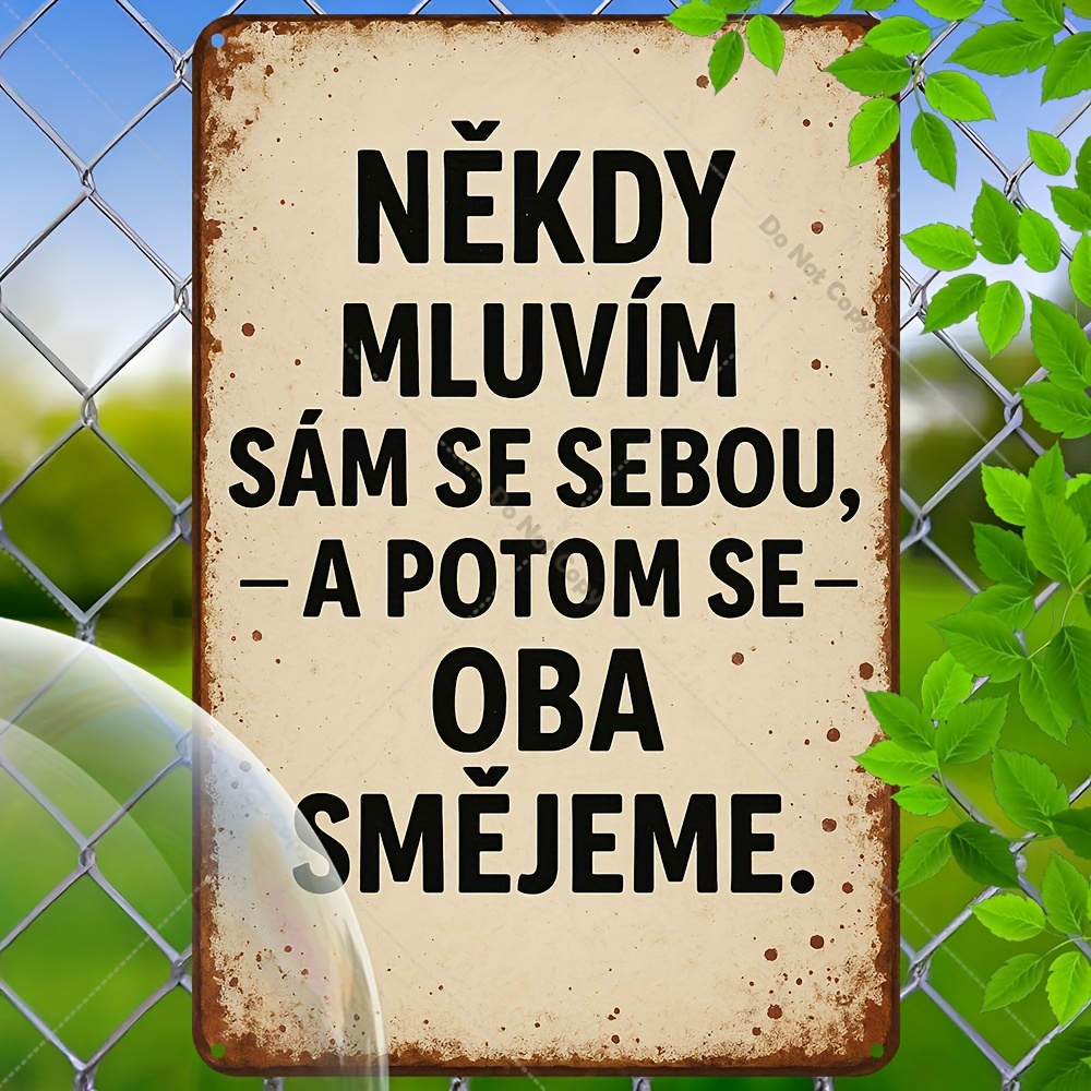 TEMU 2d Flat, Vintage Czech & English Bilingual Wall Art Sign - Rustic Beige/ Iron Czech Republic Phrasebook Poster, Retro 2d Flat Language Decor