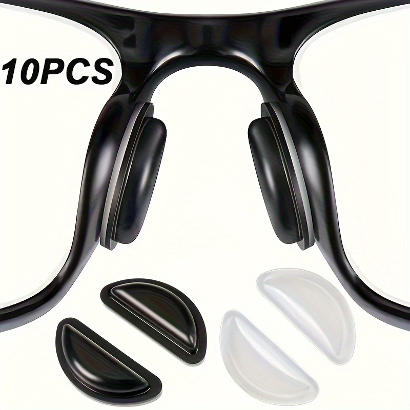 

10 Pcs Soft Silicone Nose Pads - Anti-slip D-shaped, With Air , Easy To Stick, Ultimate Eyeglasses Comfort