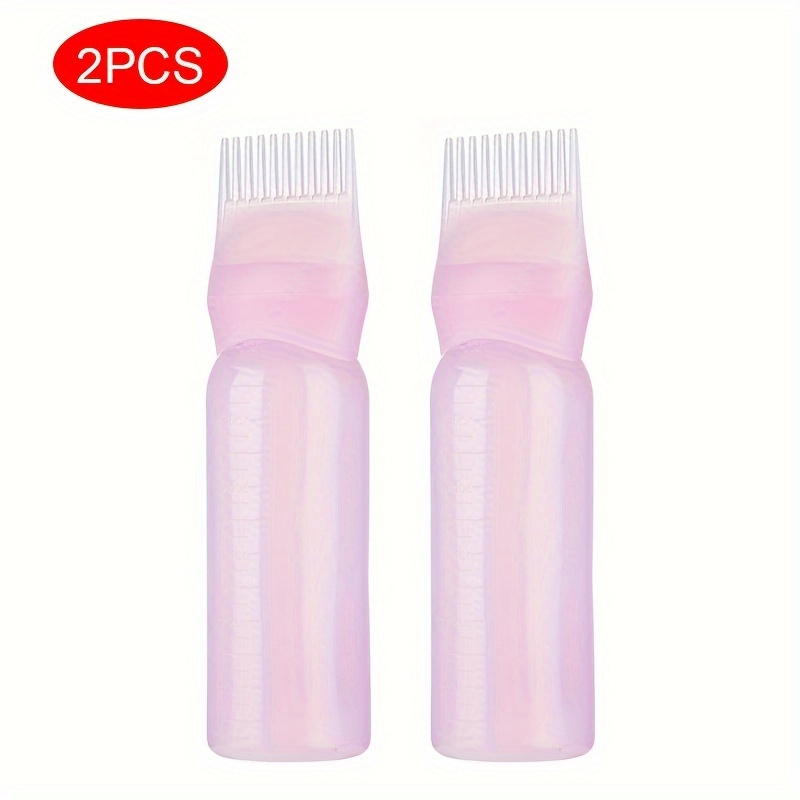 TEMU 1 pza/2 pzas/5 pzas Botella recargable de 170 ml para tinte de cabello, aplicador de aceite con peine dispensador, herramienta de salón para