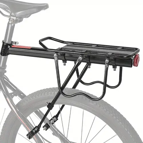 rear bike rack bicycle rear rack 110 lbs capacity aluminium alloy with bungee cord bike rack for back of bike cargo rack carrier quick release universal bicycle rear racks bike luggage rack large capacity bike pannier rack