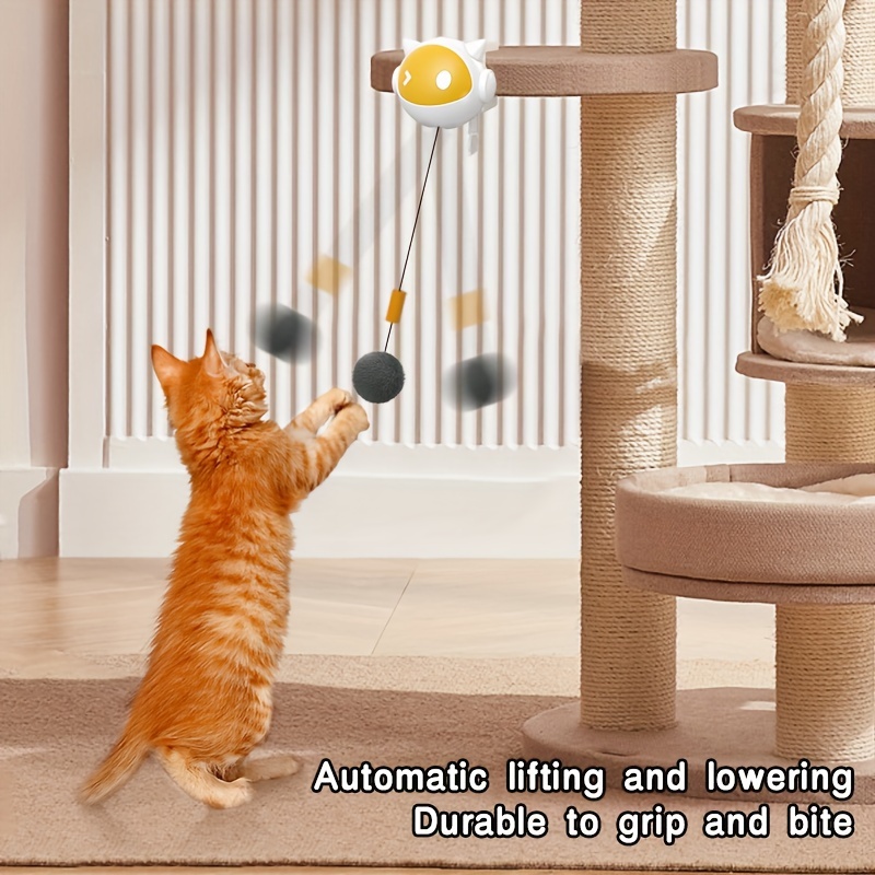 

Battery-powered Automatic Cat Teaser Toy, Rotating Cartoon Fish Interactive Teaser Ball, Plastic Material, Non-rechargeable Aaa Battery Operated