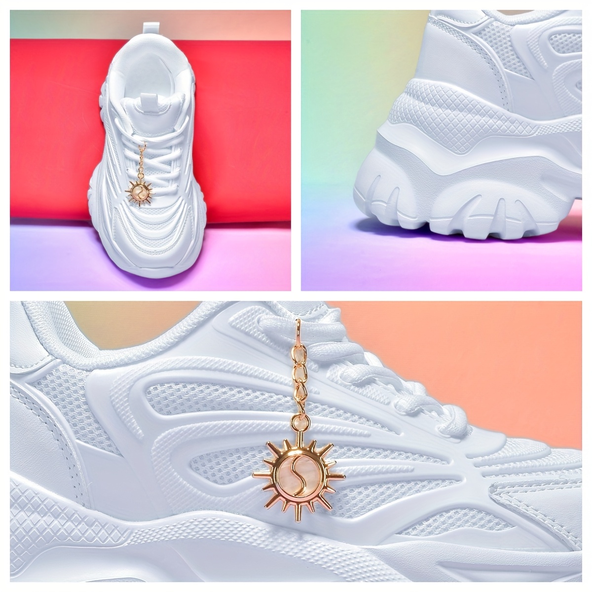 womens 7cm height increasing fashion sneakers 3d metallic