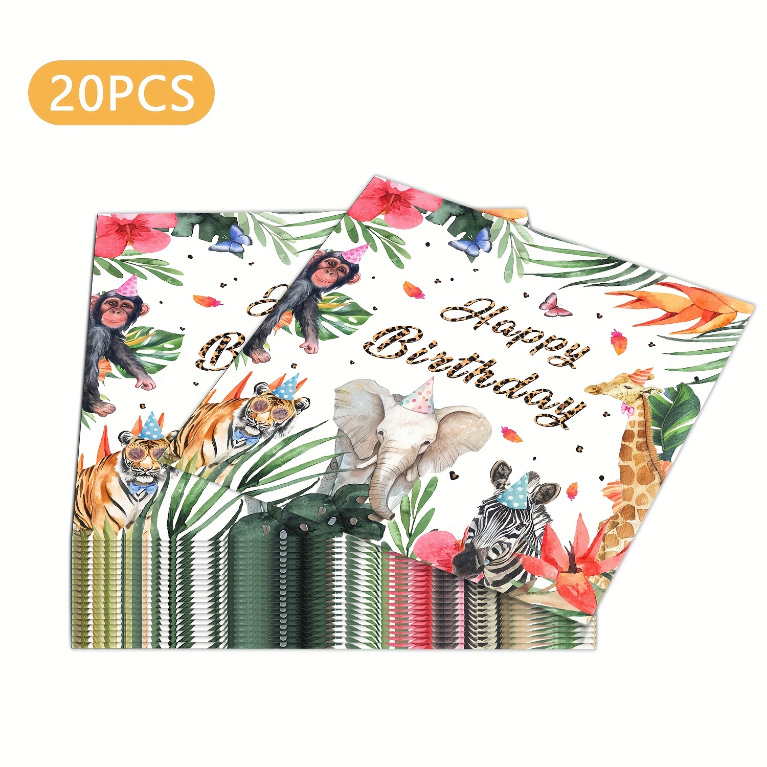 TEMU Animal Napkins Party Disposable Dinner Napkins Animal Paper Napkins Napkins Jungle Themed Party Napkins For Birthday Party