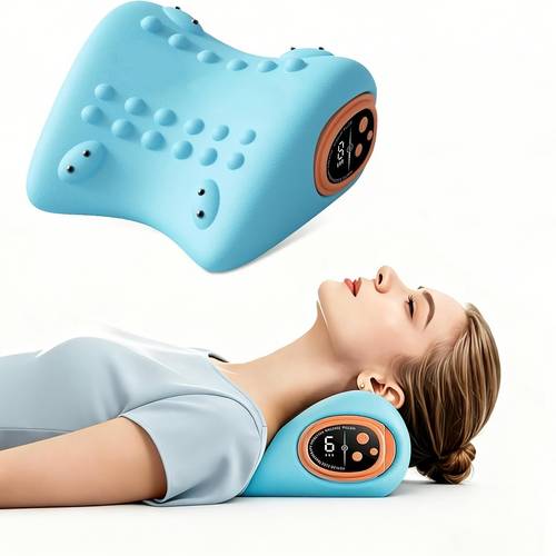 neck massager used for relieving neck and shoulder relaxation 26 angle cervical on the back portable pillow for relaxation deep tissue kneading and massage for the shoulders and back