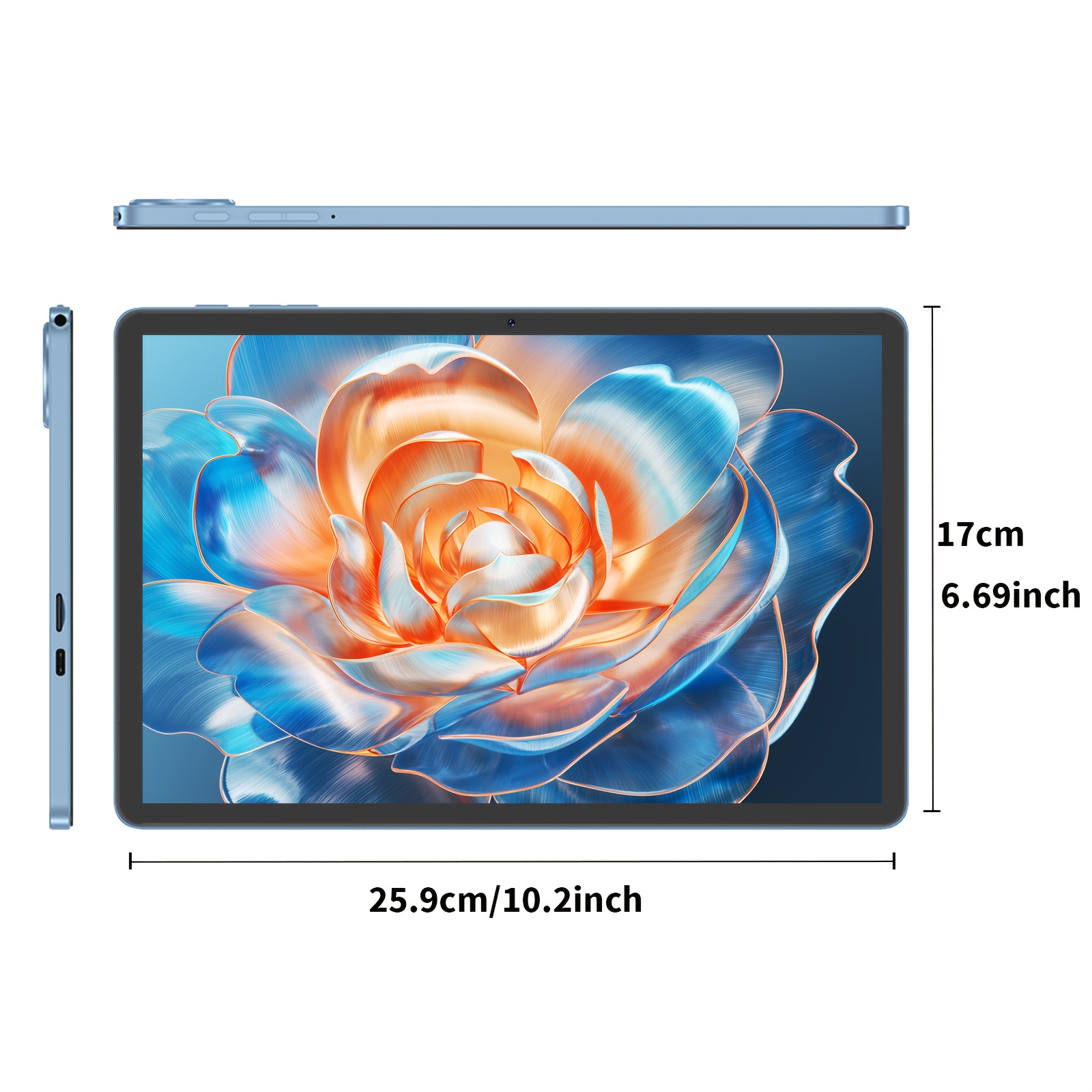 QDDQ Android Tablet, 11 Inch, 256GB Storage, 12GB(6GB+6GB Expanded) For RAM, Supports Expansion Of 1TB (TF Card Not Included), 8000mAh, 5+13MP Dual Camera, FHD IPS Touch Screen Tablet, Face Unlock, WiFi, Type-C (Without Adapter), Tablet Android 14, Pad, 2-in-1 Tablet Pc With FREE Keyboard, Wireless Mouse, Pad Case, Stylus