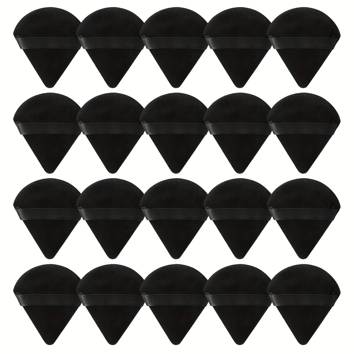 

20 Pieces Black Triangle Powder Puff Makeup Puff Velour Face Ultra Soft Washable For Loose Powder Body Cosmetic Foundation Sponge Wet Dry Makeup Tool For Makeup Starters