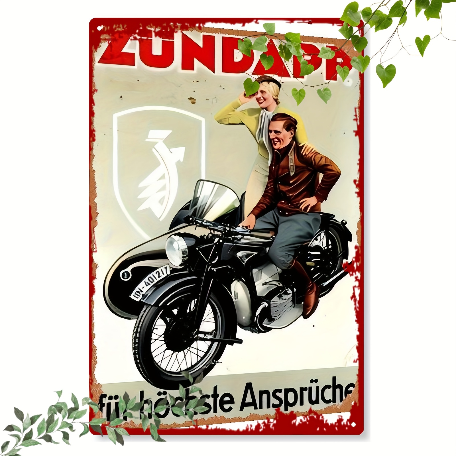 TEMU Vintage Motorcycle Metal Tin Sign, 20.32x30.48cm - Retro Wall Art Decor For Home, Bar, Cafe, Office, Room Decoration, Traditional Style, Metal