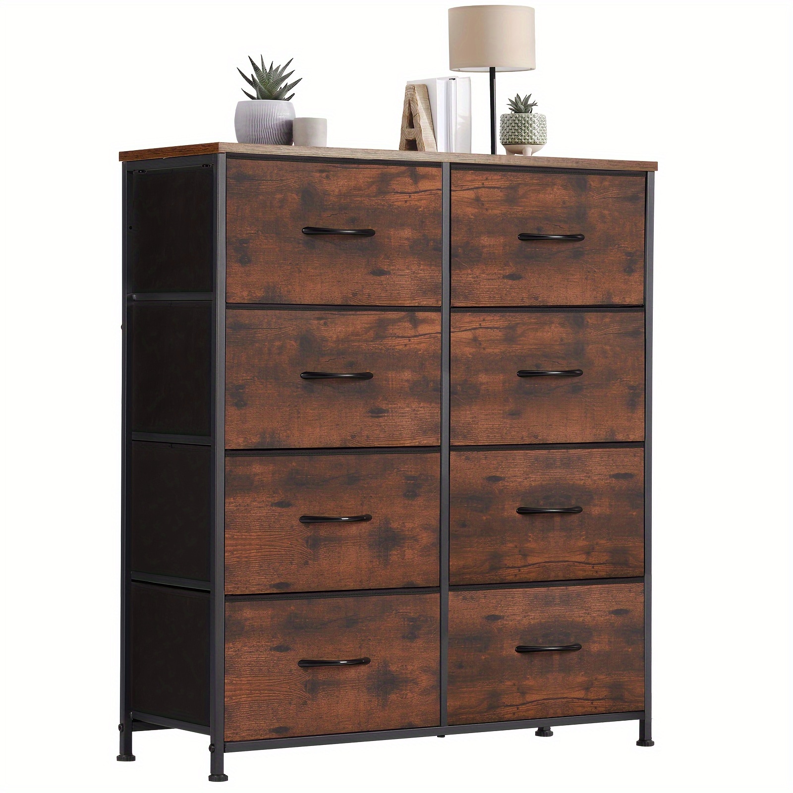 

Dresser For Bedroom With 8 Drawers, Clothes Drawer Fabric Closet Organizer, Dresser With Metal Frame And Wood Tabletop, Chest Storage Tower For Kids Room, Nursery, Living Room, Entryway
