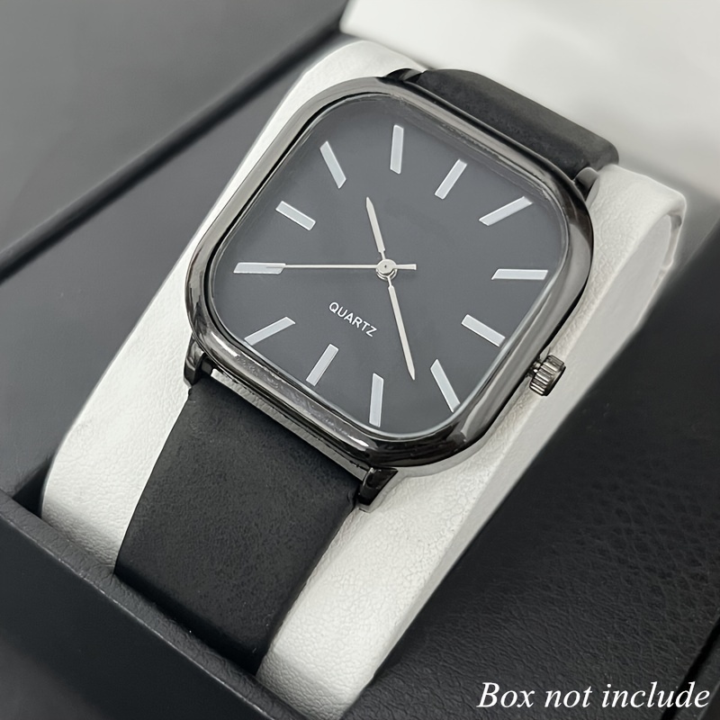 TEMU Women's Minimalist Square Watch With Display & Silicone Strap - Quartz Movement Wristwatch, Casual Elegant Round-the-clock For Daily Wear, Office, Gym - Comfortable -operated For -