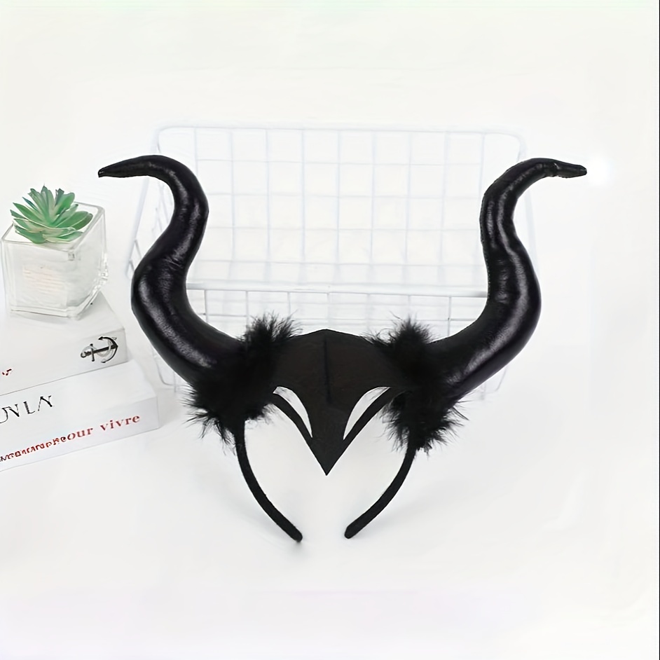 TEMU Halloween Horn Headband - 1-2pc Novelty Horns Hairband, No-wash Accessory, Cosplay Headpiece For Women, Over 15 Years Old, & Cosplay Decorations