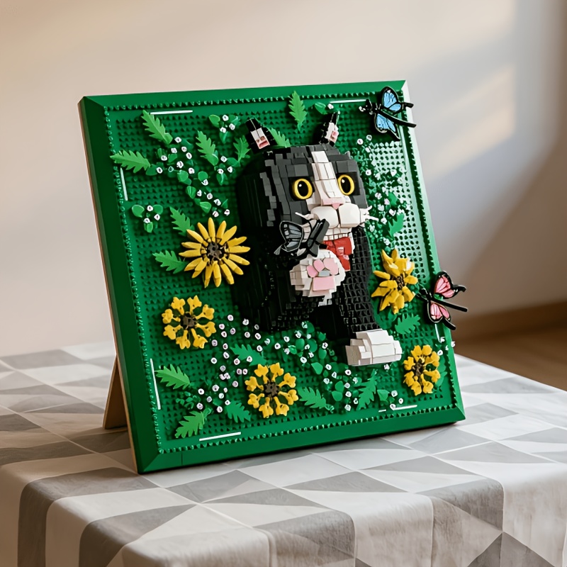 Garden Cow Cat 3D Pixel Block Painting Set