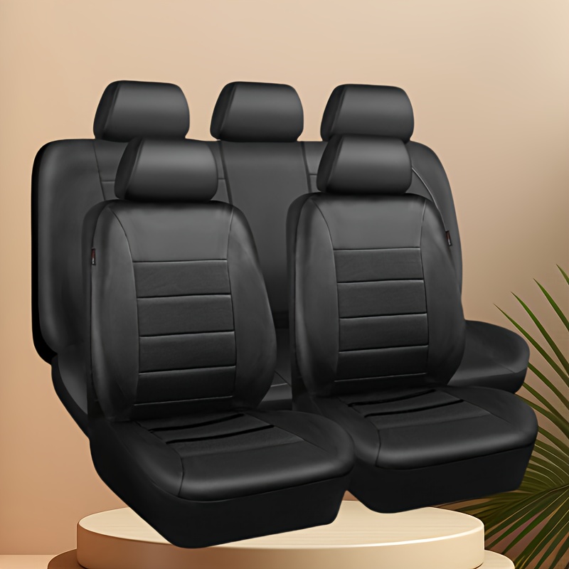 TEMU Faux Leather Seat Covers, Universal Car Seat Covers For 5 Seats, Full Seat Cushion Covers, Suv And Pickup Truck Seat Covers