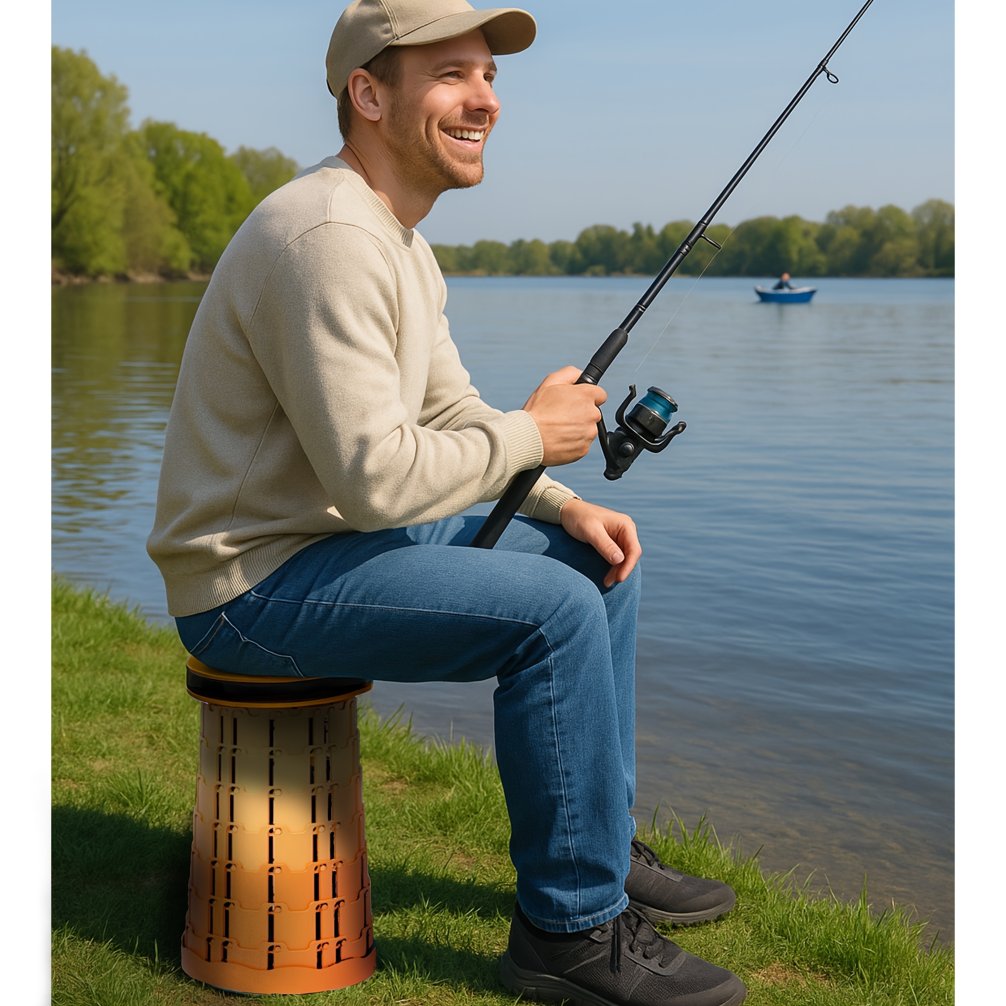 retractable light folding stool portable chair load bearing 220 46   adjustable in 8     to carry suitable for outdoor fishing hiking and barbecue