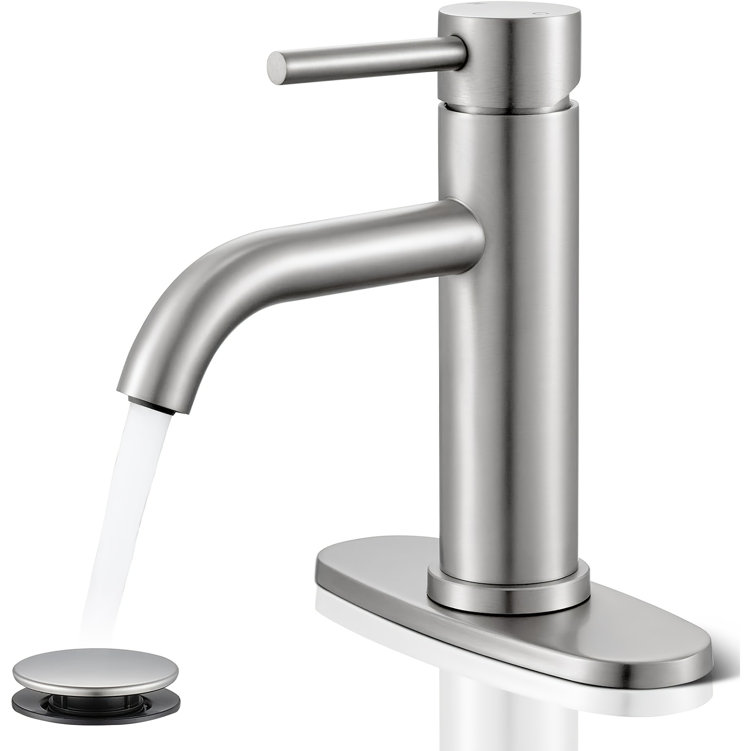 TEMU Robinet de lavabo à poignée unique avec bec , idéal pour les toilettes de camping-car et les coiffeuses. installé sur les éviers à une ou trois