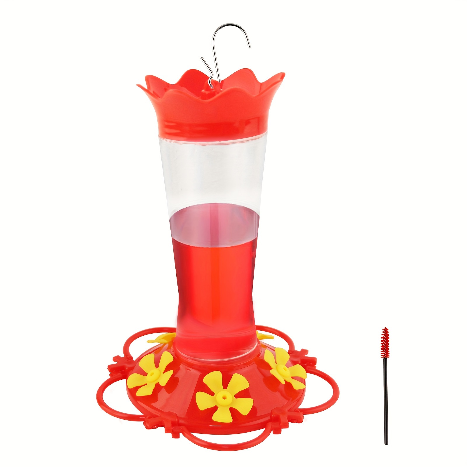 

Plastic Hummingbird Feeder With Built-in Wireless Charging, Ant & Bee Guard, 5 Feeding Ports, Leak-proof, Perch Design - Outdoor Hanging Bird Feeder With Wide Mouth For Easy Cleaning & Refilling