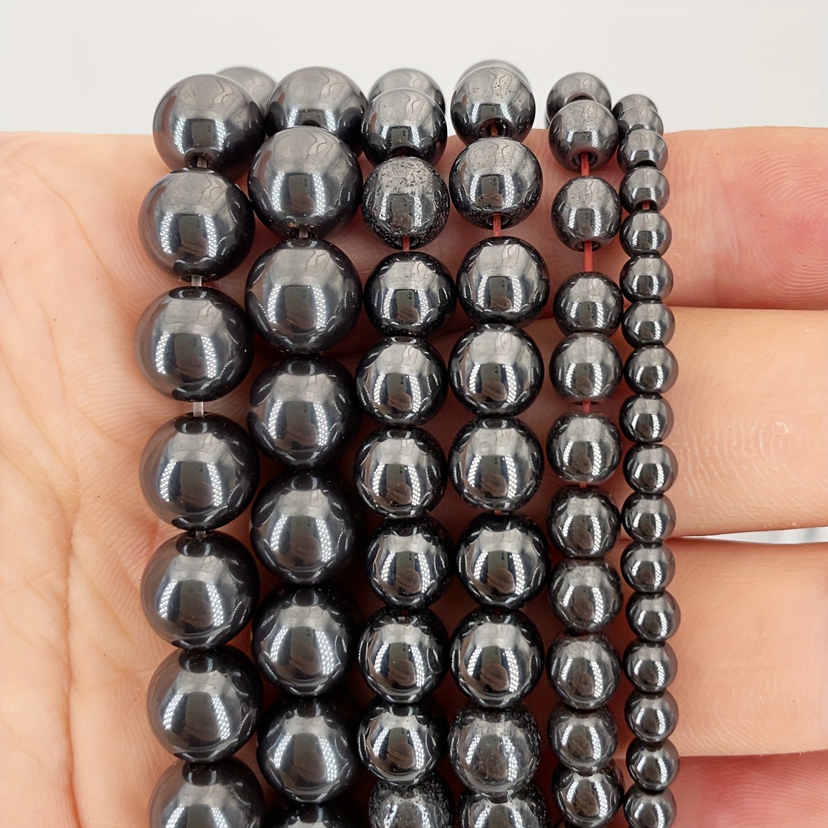 

6/8/10Mm Noir Hématite Perles Larges Rond DIY Utilisé Pour Des Bracelets, Des , Des Boucles D'oreilles, Des Accessoires de Bijoux Perles