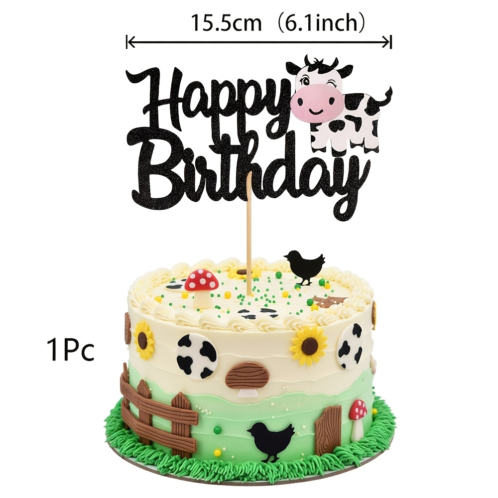 TEMU 1 pz Topper per torta a tema "" per articoli per feste di compleanno, decorazione per torta di compleanno con animali , Halloween, Natale