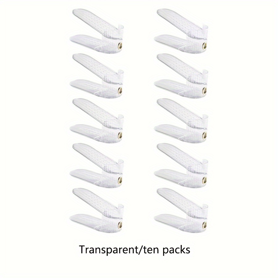 TEMU 10pcs Shoe Rack Storage Device Space-saving Double-layer Adjustable Shoe Support Cabinet Partition Household Dormitory Shoe Storage Shelf