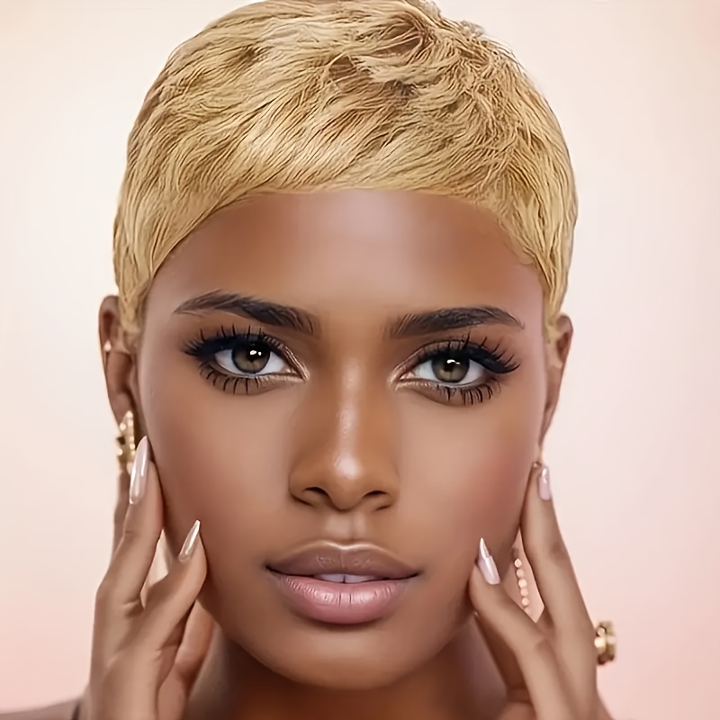 TEMU 4" Straight Brazilian Human Hair Wig - 130% Density Natural Black, Elegant Cut With Full Machine-made | Hair Suitable For Men &, Casual Attire & Special Occasions, Natural Look