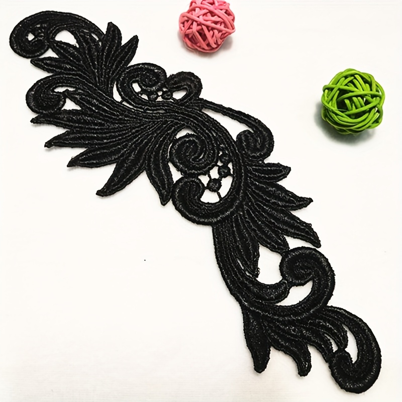 TEMU Thickened Retro Lace Sequined 25x9cm Water-soluble Embroidered Lace Patch Clothing Patch