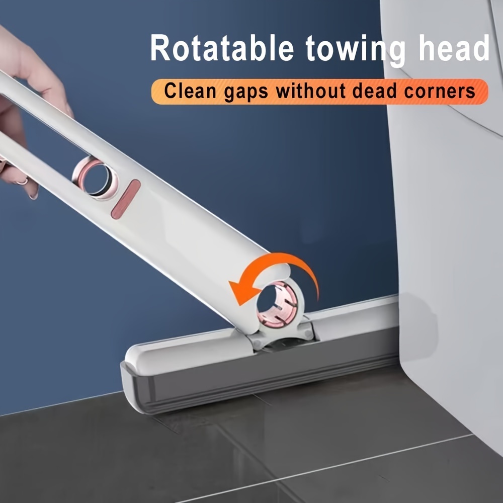 portable mini mop self squeeze sponge mops lazy hand free household mini desktop car glass cleaning mop 2 cotton heads 1 squeeze handle details 1